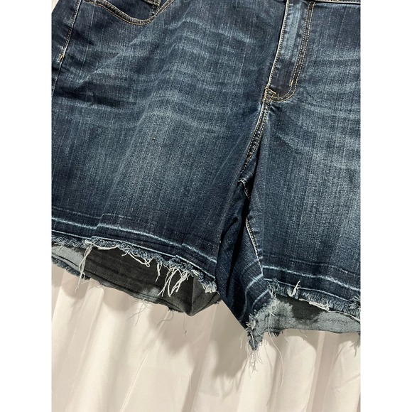 COPY - Size 26 Lane Bryant Dark Wash Indigo Jean Shorts - Picture 3 of 5